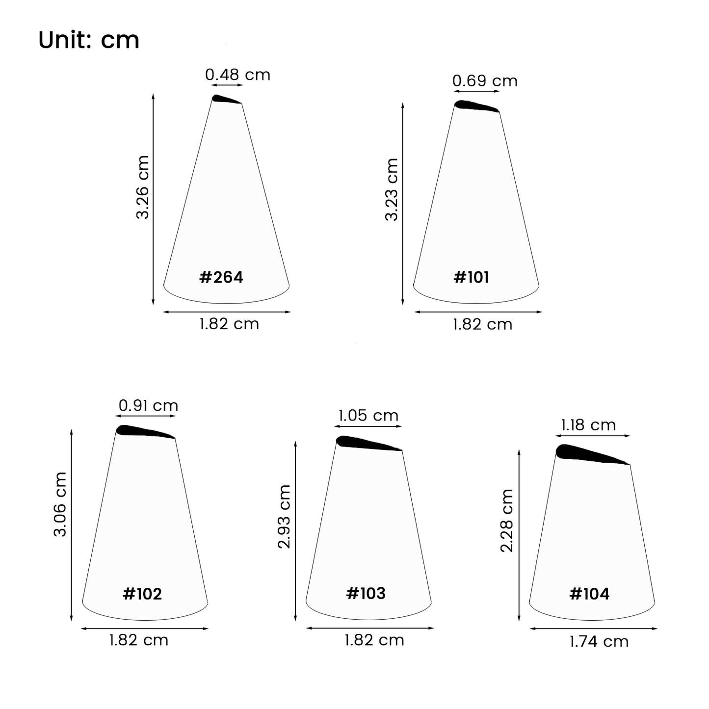 Korea Rose Flower Icing Piping Tip Kuchendekorationstülle Nr. 103