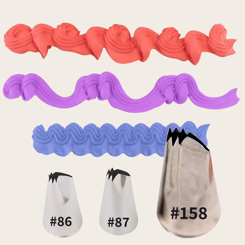 korea Ruffle Piping Tips Cake Decorating Nozzles #86 #88 #87 #168