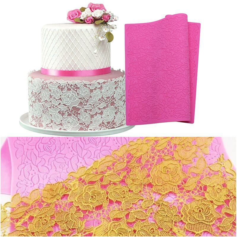 Fondant Lace Mold Rose Flower Silicone Mat