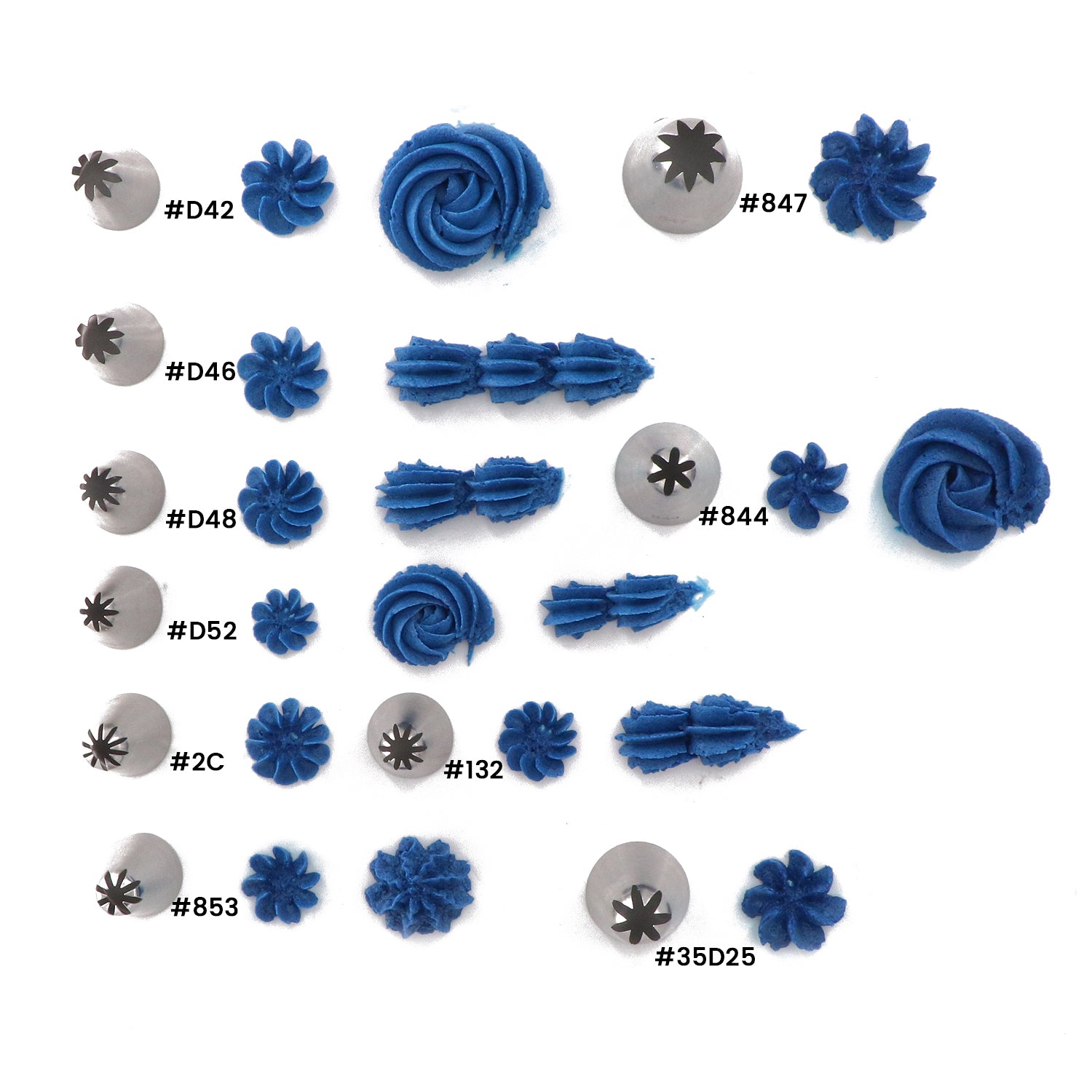 kowanii Closed Star Piping Tip Cake Nozzle #2C #32 #844 #847 #853