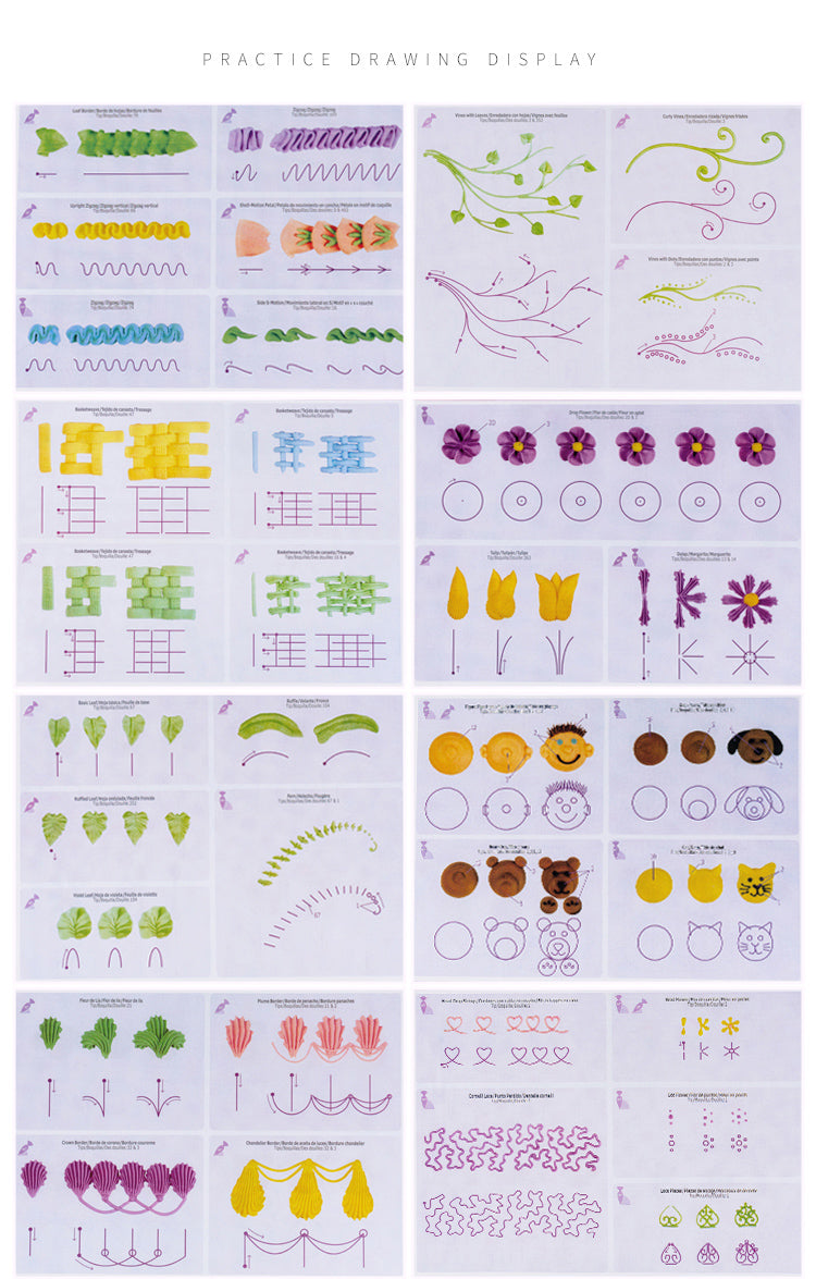Piping Tips Practice Paper Cake Decorating Training Board Set – kowanii piping-tips-practice-paper-cake-decorating-training-board-set-kowanii