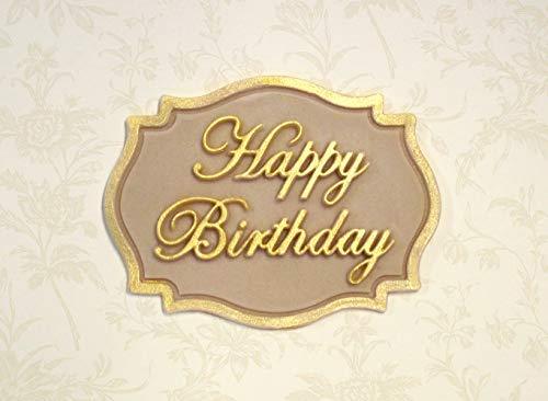 kowanii Mini Plaque (Happy Birthday) Silicone Mold for Cake Decorating, Cupcakes, Sugarcraft, Candies, Clay, Crafts and Card Making, Food Safe Silicone Fondant Molds