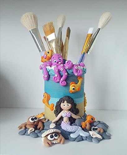 kowanii Kleine Meerjungfrau Silikonform für Ton, Keramik, Kuchendekoration, Cupcakes, Kunsthandwerk, Karten und Süßigkeiten, lebensmittelechte Silikonform für Fondant