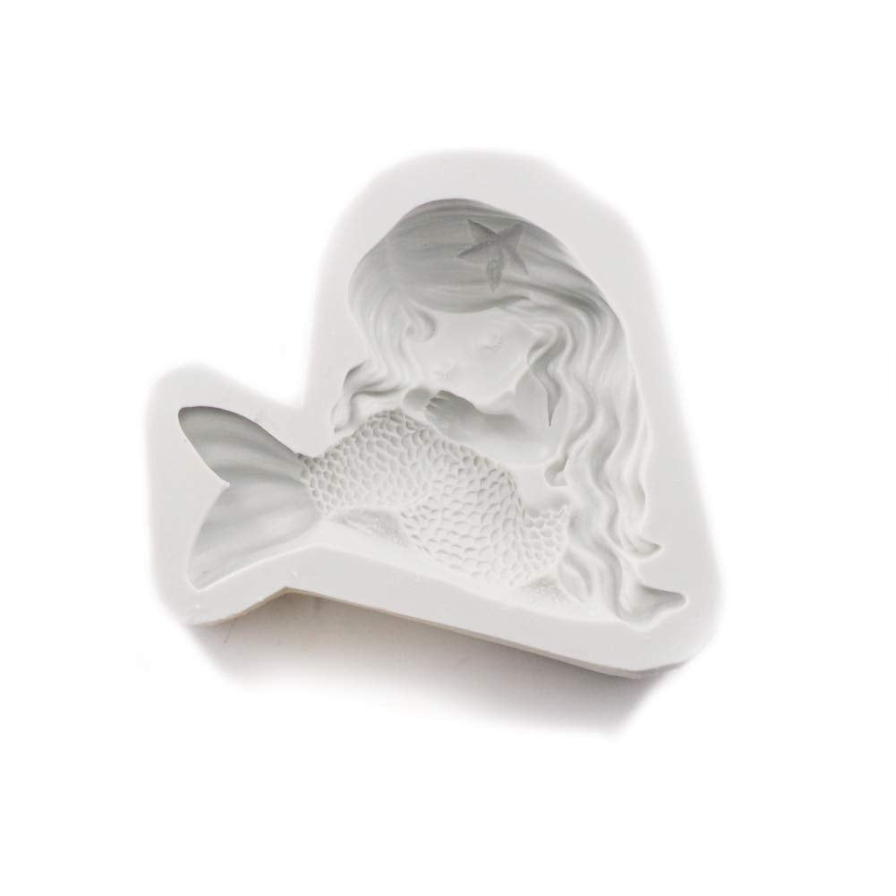 kowanii Silicone Fondant Molds, Mermaid Silicone Mold, Soap Molds Sugarcraft Fondant Cake Decoration Tools Cupcake Decorating Supplies