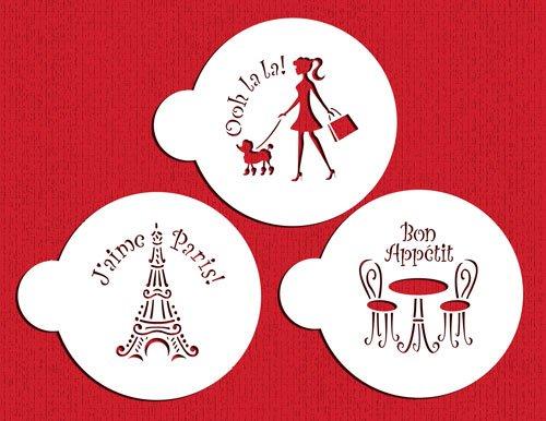 kowanii I Love Paris Cookie Stencil Set