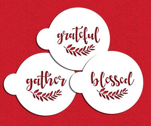 kowanii Grateful, Blessed And Gather Keksschablonen-Set, 3er-Pack