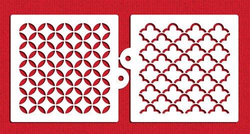 kowanii Quilting Miniprint Cookie Stencil Set Cake Stencils, 2 Pack