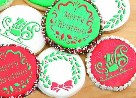 kowanii Holiday Christmas Greetings Cake Stencil Набор трафаретов для печенья