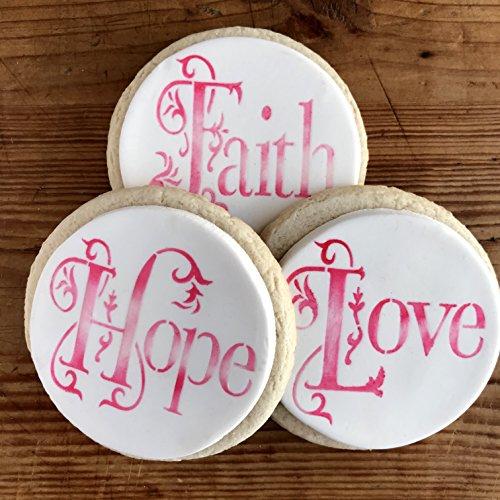 kowanii Hope, Faith and Love Cookie Stencil Set
