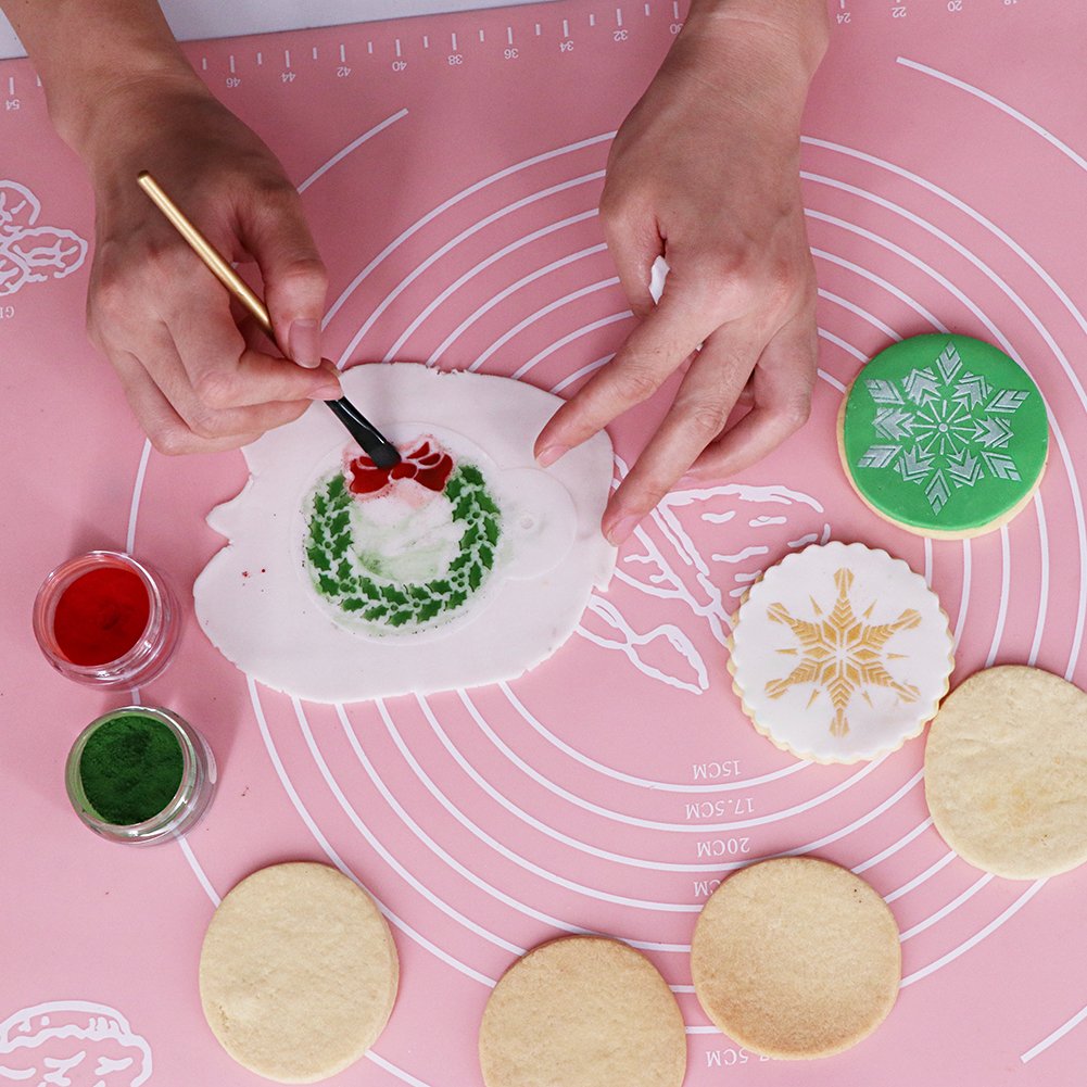 kowanii Christmas Cookie Stencils Fondant Cookie Mold, Food Grade Plastic, 12-Pieces Decorating Stencils(Snowflake)
