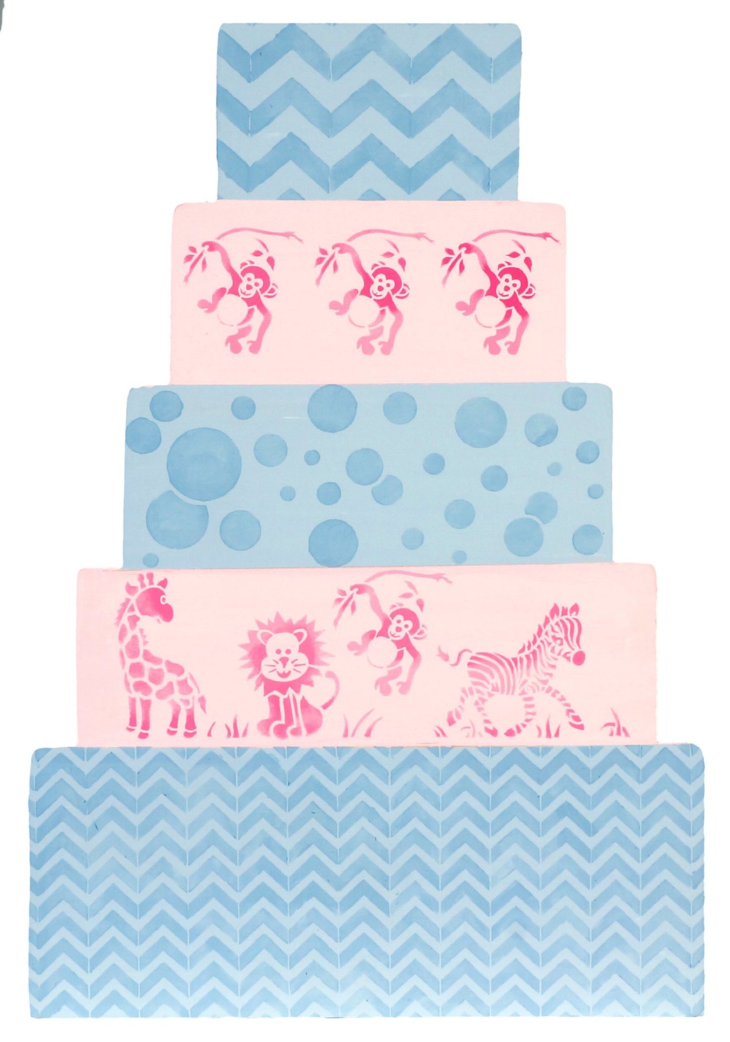 kowanii Wide Chevron Cake Stencil Cookie Stencils