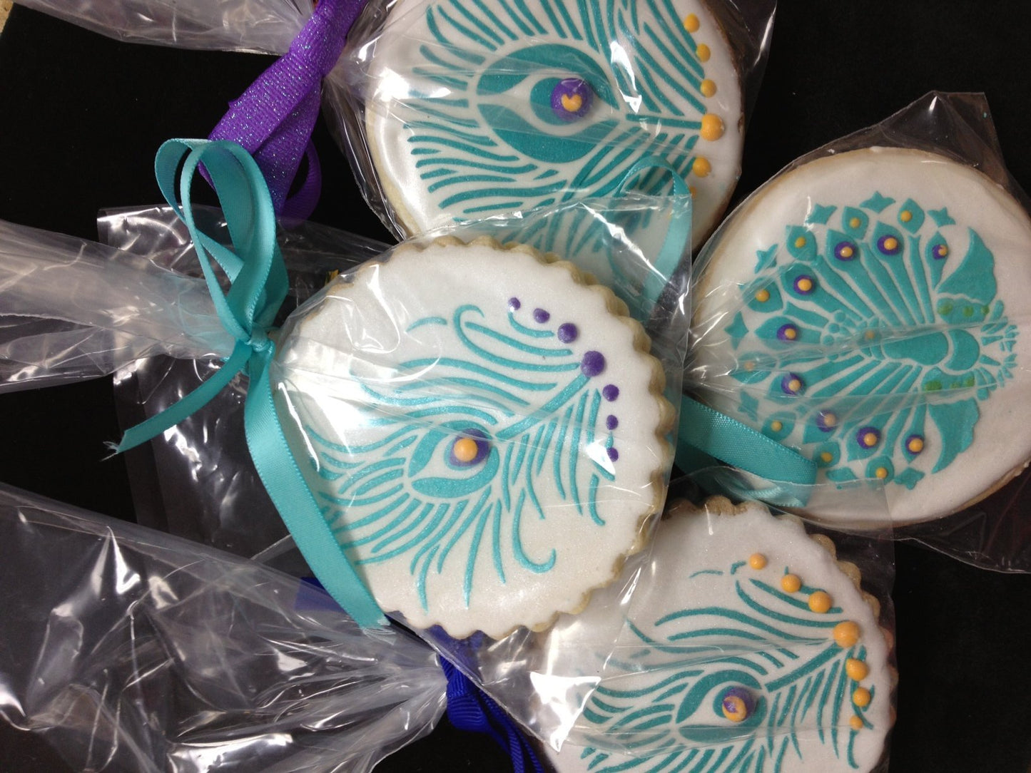 kowanii Peacock Feathers Cookie Stencil Set Cake Stencils, 3 Pack