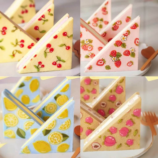 Hand-Painted Sandwich Cake & Cake Rolls! Includes Recipes & Tips! Super Delicate!