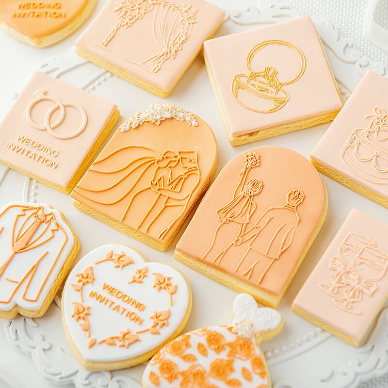 kowanii Wedding Cookie Stamps Biscuit Cutter Fondant Molds