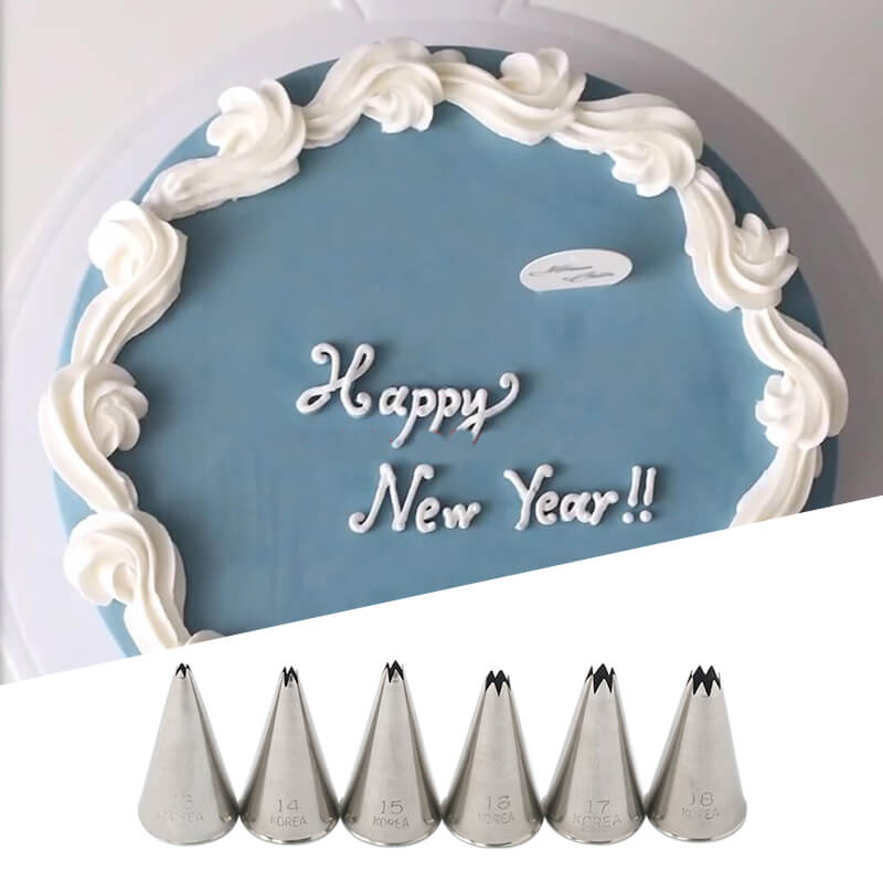 Korean Star Piping Tips Shell Icing Nozzle Tubes #13 #17 #21 #32 #199 ...