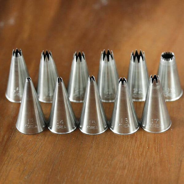 Shell Pipping Tip Korean Star Piping Tips Shell Icing Nozzle Tubes #13 #17 #21 #32 #199 ...