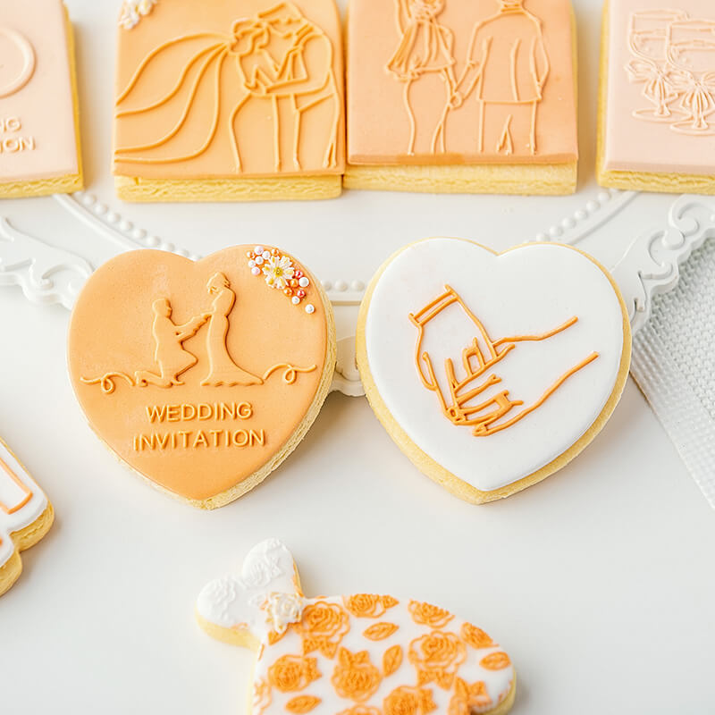 kowanii Wedding Cookie Stamps Biscuit Cutter Fondant Molds