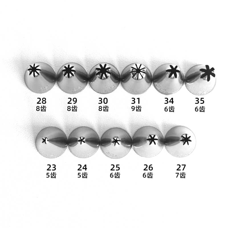 Korean Closed Star Icing Piping Tips Nozzle #23 #27 #30 #35