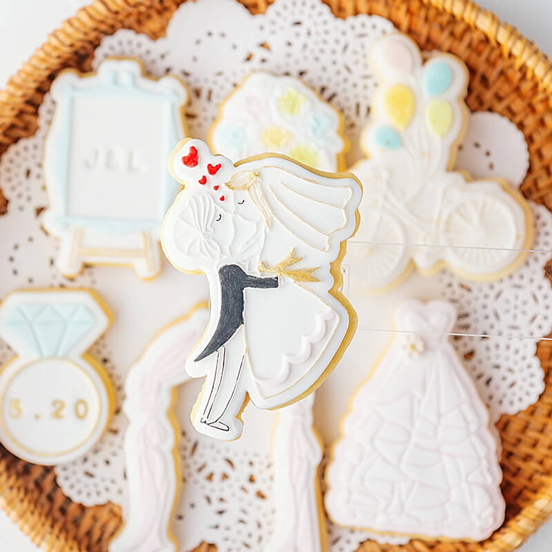 kowanii Wedding Dress Cookie Mold Cutter Biscuit Fondant Stamps