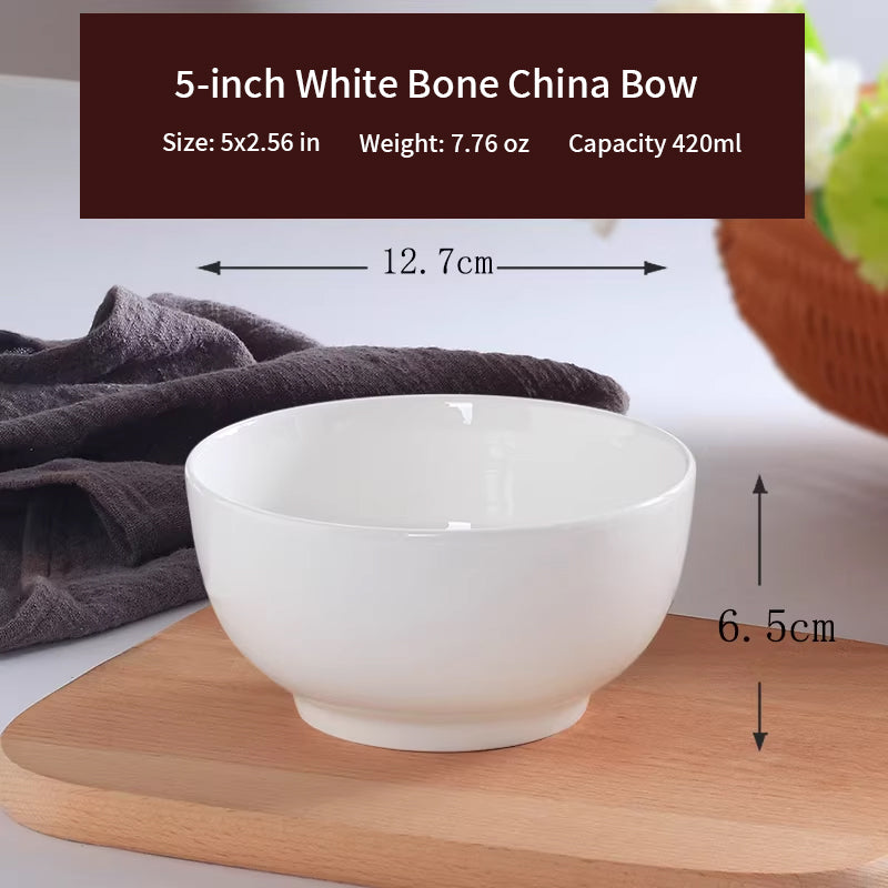 5-inch White Bone China Bowl