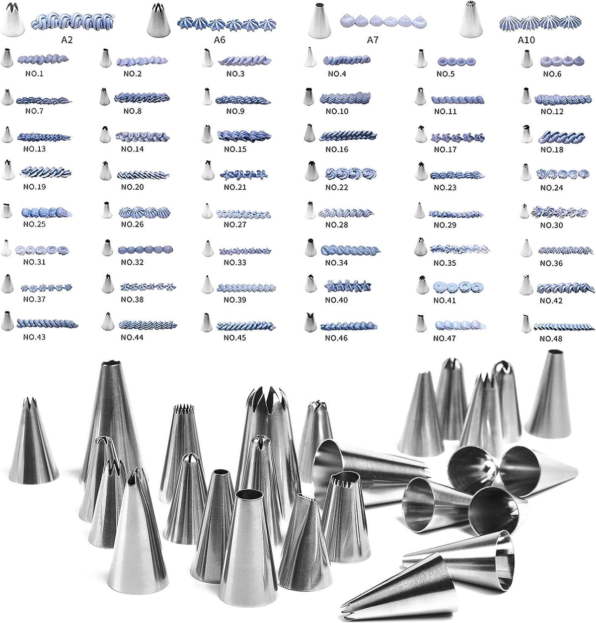 Tip Set kowanii Cake Decorating Tips Kit Icing Piping Tip Set with Storage Box