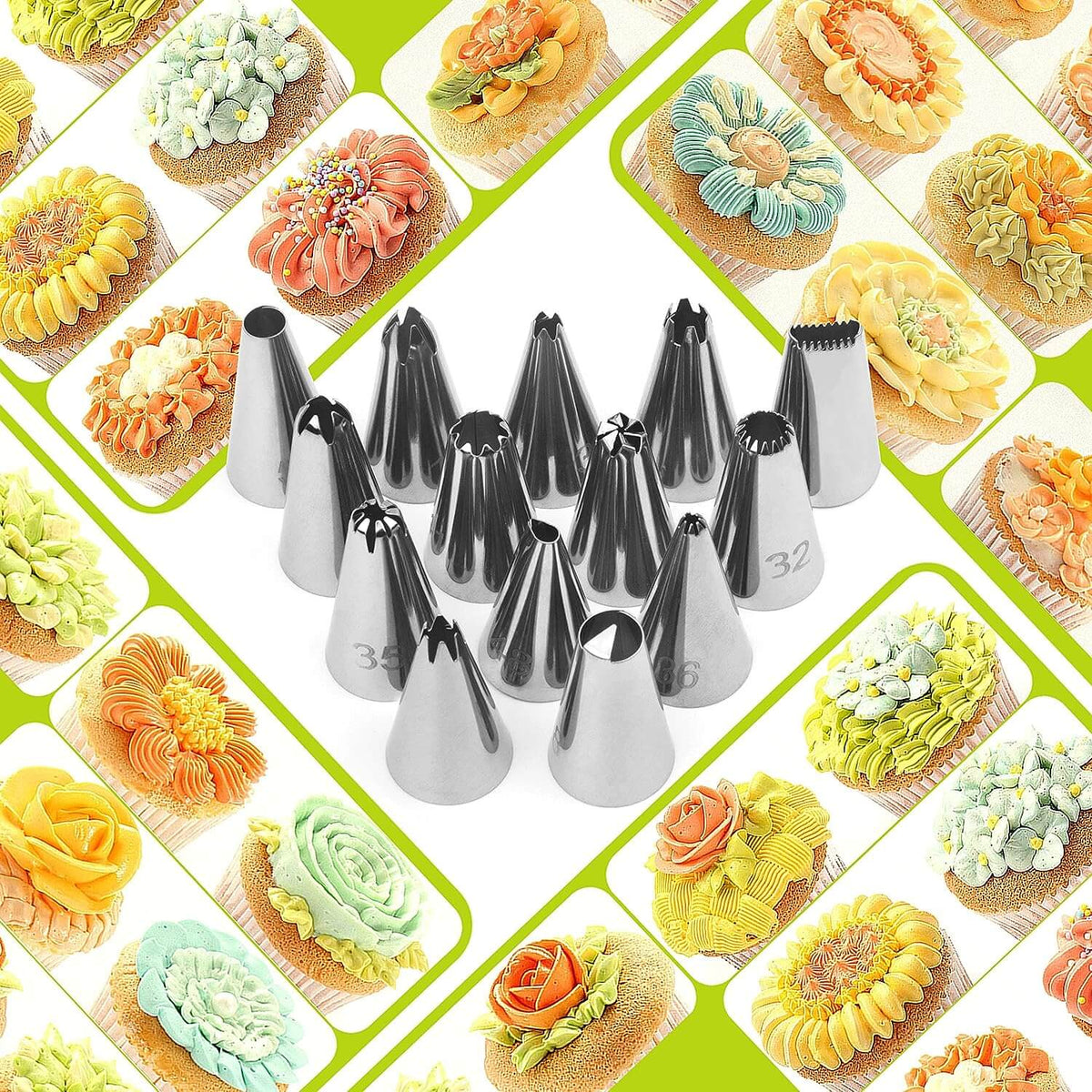 Tip Set kowanii Cake Decorating Tips Kit Icing Piping Tip Set with Storage Box