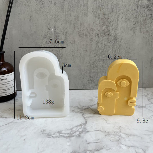 Abstract Face Silicone Candle Making Molds