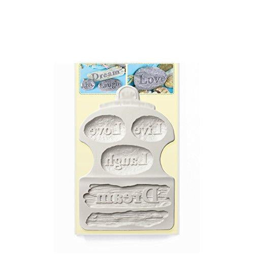 kowanii Dream Driftwood and Word Stones Silicone Mold for Cake Decorating, Cupcakes, Sugarcraft, Candies, Clay, Crafts and Card Making, Food Safe Silicone Fondant Molds