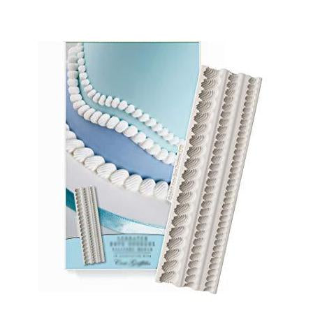 kowanii Gezackte Seilrand-Silikon-Royal-Icing-Form, Ceri Griffiths Kreatives Kuchensystem zum Dekorieren, Zuckerpaste, Fondants, Süßigkeiten und Basteln, lebensmittelechte Silikon-Fondantformen