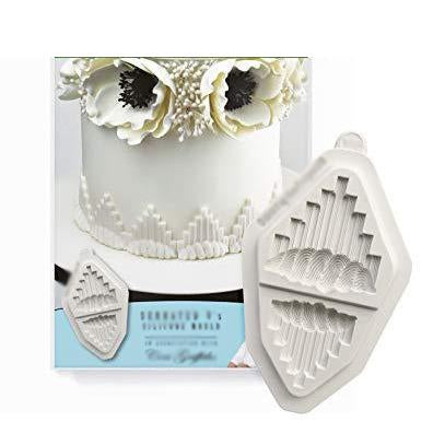 kowanii Serrated V's Royal Icing Silikonform, Ceri Griffiths Creative Cake System zum Dekorieren, Zuckerpaste, Fondants und Süßigkeiten, lebensmittelechte Silikon-Fondantformen