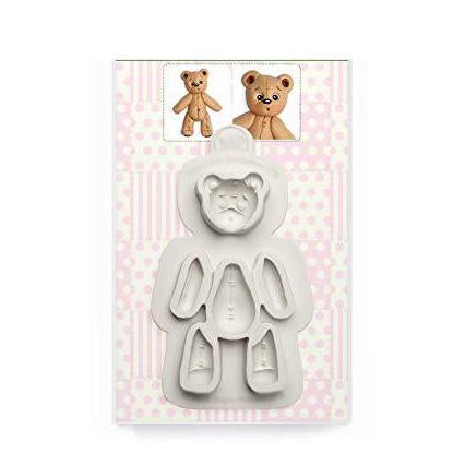 kowanii Stitched Teddy Bear Silicone Mold for Cake Decorating, Cupcakes, Sugarcraft, Candies, Clay, Crafts and Card Making, Food Safe Silicone Fondant Molds