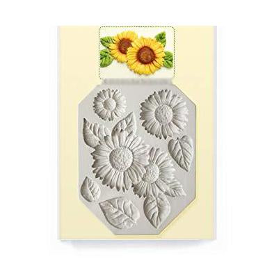 kowanii Sunflowers Silicone Cake Mold for Cake Decorating, Cupcakes, Sugarcraft, Candies, Clay, Crafts and Card Making, Food Safe Silicone Fondant Molds