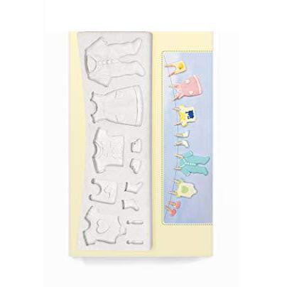 kowanii Silikonform für Babykleidung, Wäscheleine, zum Dekorieren von Kuchen, Cupcakes, Sugarcraft, Süßigkeiten, Ton, Basteln und Kartenherstellung, lebensmittelechte Silikonform für Fondant