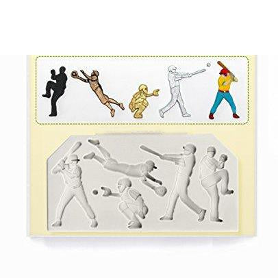 kowanii Baseball Silhouettes Mold for Cake Decorating, Cupcakes, Sugarcraft, Candies, Clay, Crafts and Card Making, Food Safe Silicone Fondant Mold