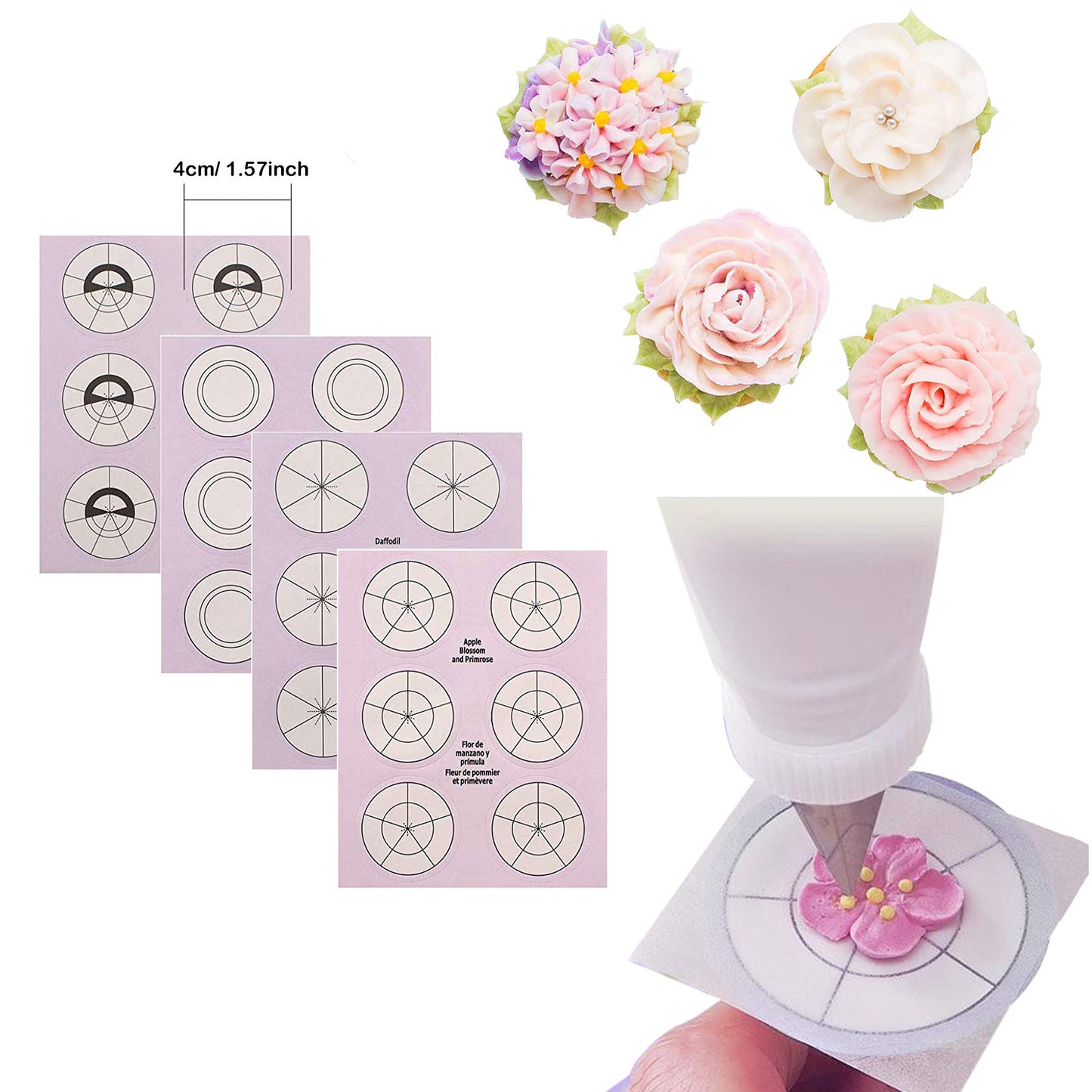 Flower Scale Sticker for Flower Nail Lifter Cake Decorating Supplies Tools