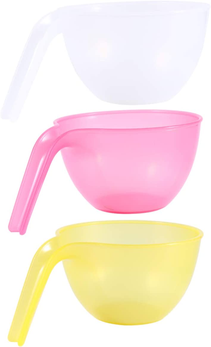 Mixing Bowls with Handle Lid Cover Plastic Baking Supplies 3pcs
