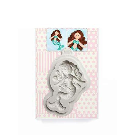 kowanii Little Mermaid Silicone Mold for Clay, Ceramics, Cake Decorating, Cupcakes, Crafts, Cards and Candies, Food Safe Silicone Fondant Mold