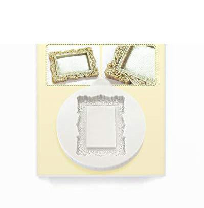 kowanii Miniatur-Rahmen – Vintage rechteckige Kuchenverzierung Silikonform für Kuchendekoration, Cupcakes, Sugarcraft, Süßigkeiten, Karten und Ton, lebensmittelechte Silikonform für Fondant