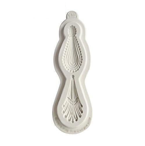 kowanii Ornamental Drops Mold for Cake Decorating, Cupcakes, Sugarcraft, Candies, Clay, Crafts and Card Making, Food Safe Silicone Fondant Mold
