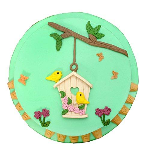 kowanii Sugar Buttons Birdhouse Silicone Mold for Clay, Ceramics, Cake Decorating, Cupcakes, Crafts, Cards and Candies, Food Safe Silicone Fondant Molds