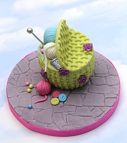 kowanii Korbgeflecht Silikonform zum Dekorieren von Kuchen, Cupcakes, Sugarcraft, Süßigkeiten, Ton, Basteln und Kartenherstellung, lebensmittelechte Silikonformen für Fondant