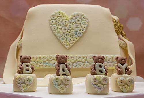 kowanii Buttons Hearts Royal Icing Silikonform, Ceri Griffiths Kreatives Kuchensystem zum Dekorieren, Zuckerpaste, Fondants, Süßigkeiten und Basteln, lebensmittelechte Silikon-Fondantformen