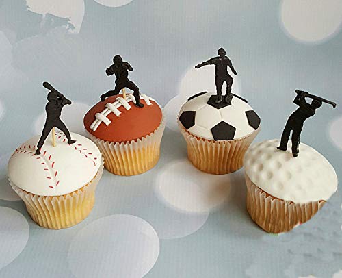 kowanii Football Silicone Fondant Molds, Fondant Cake Decorating Mold Cupcake Decorating Supplies Tools, Basketball Baseball Sports Gumpaste Mold