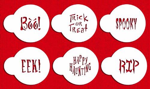 kowanii Small Halloween Cookie Stencil Sayings, 6 Pack