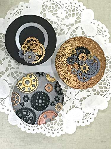 kowanii Cogs and Wheels Embellishment Silicone Mold for Cake Decorating, Cupcakes, Sugarcraft, Candies and Clay, Food Safe Silicone Fondant Molds