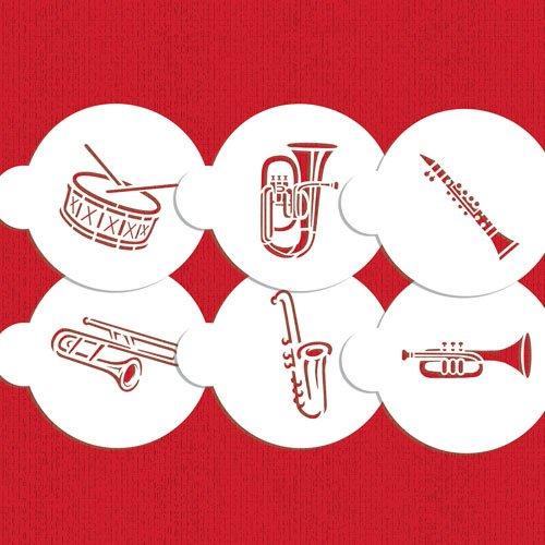 kowanii Marching Band Instruments Cookie Stencil Set