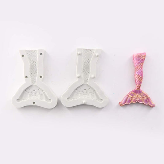 kowanii Mermaid Tail Silicone Mold Fondant Baking Molds, 3D Gumpaste Silicone Molds for Fondant Cake Decorating Tools Cupcake Decorating Supplies