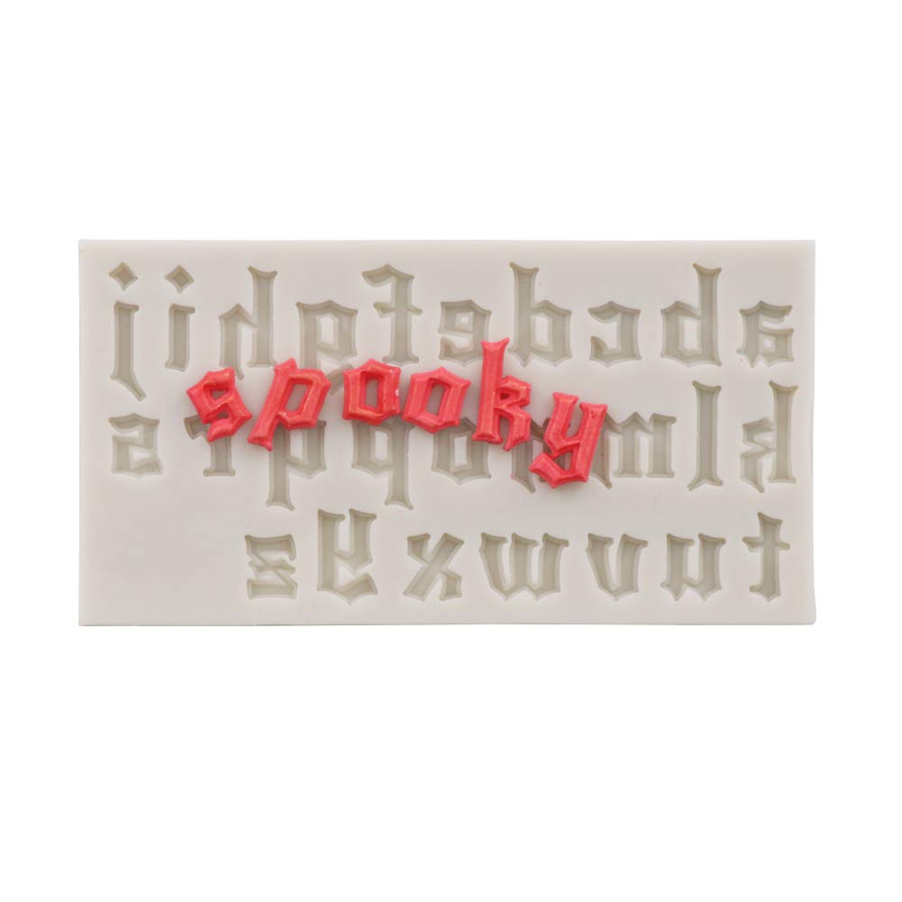 kowanii Fondant Silicone Molds of Letters, Gumpaste Silicone Fondant Cake Decorating Mold Tools Cupcake Decorating Supplies, 3-Pack
