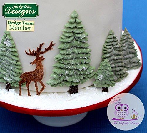 kowanii Fir Trees Silhouettes Mold for Cake Decorating, Cupcakes, Sugarcraft, Candies, Clay, Crafts and Card Making, Food Safe Silicone Fondant Molds
