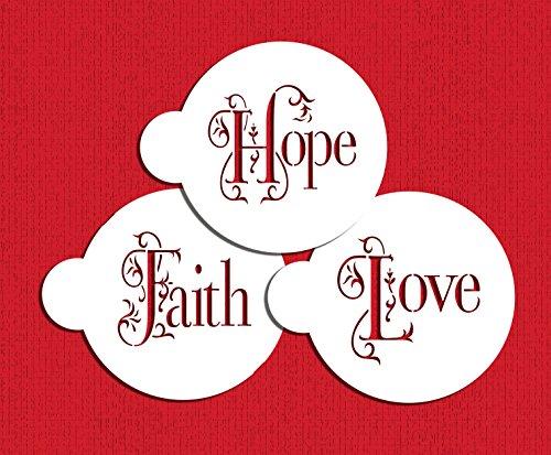 kowanii Hope, Faith and Love Cookie Stencil Set
